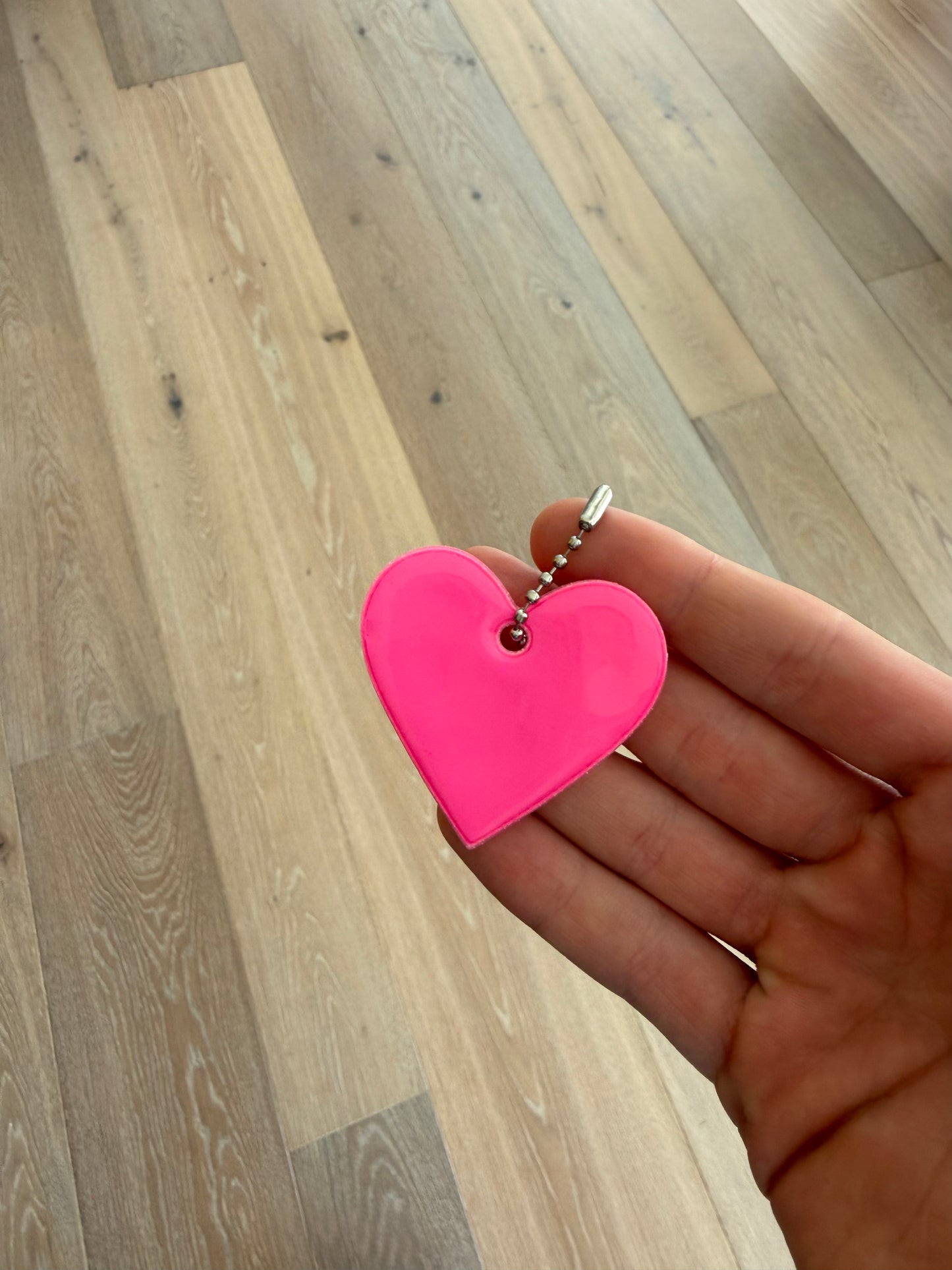 Reflektierender Herz-Anhänger, pink, 6.5x5.5cm (1stk)