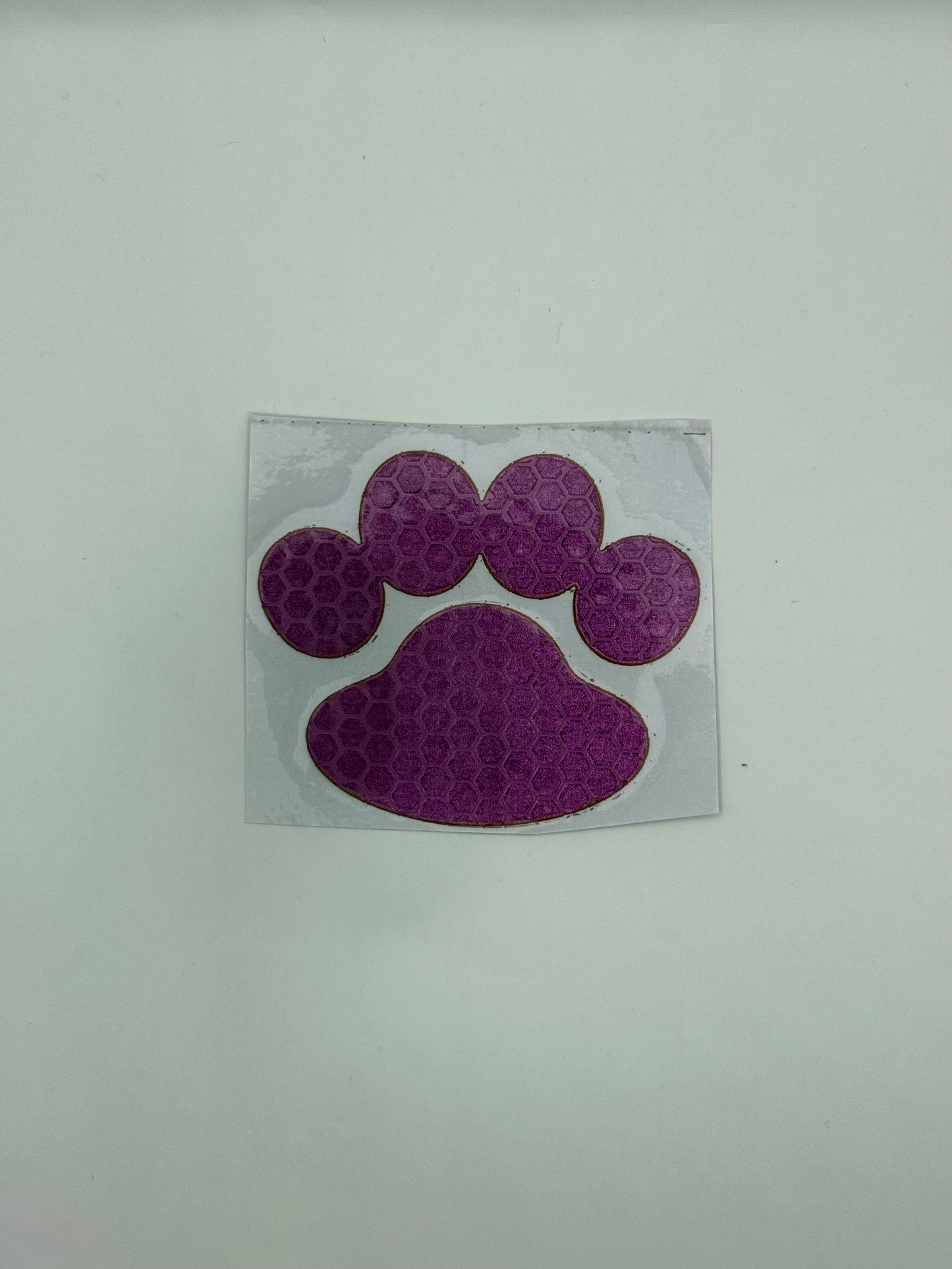 Reflektierende Hundepfoten-Aufkleber in pink, 5x6cm (1stk)