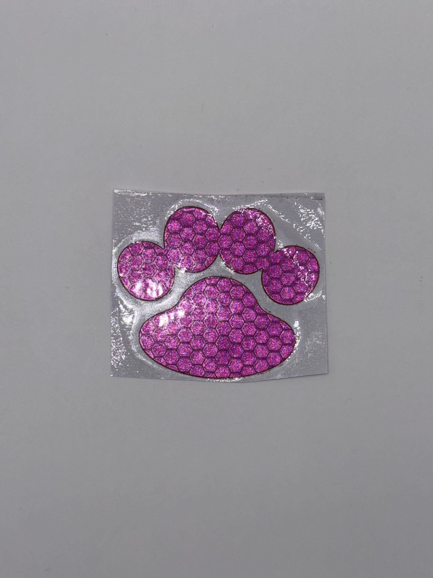 Reflektierende Hundepfoten-Aufkleber in pink, 5x6cm (1stk)