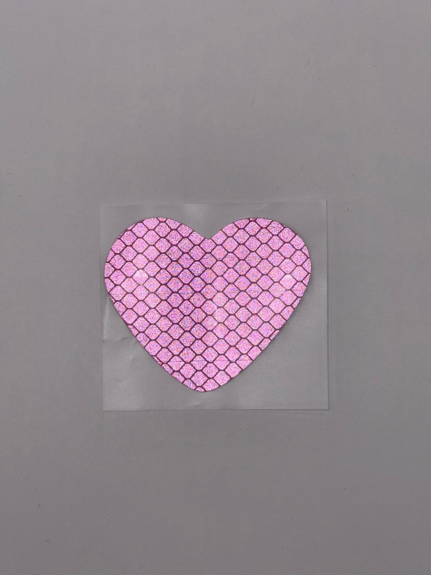 Reflektierende Herz-Aufkleber in rosa, 6x5cm (1stk)