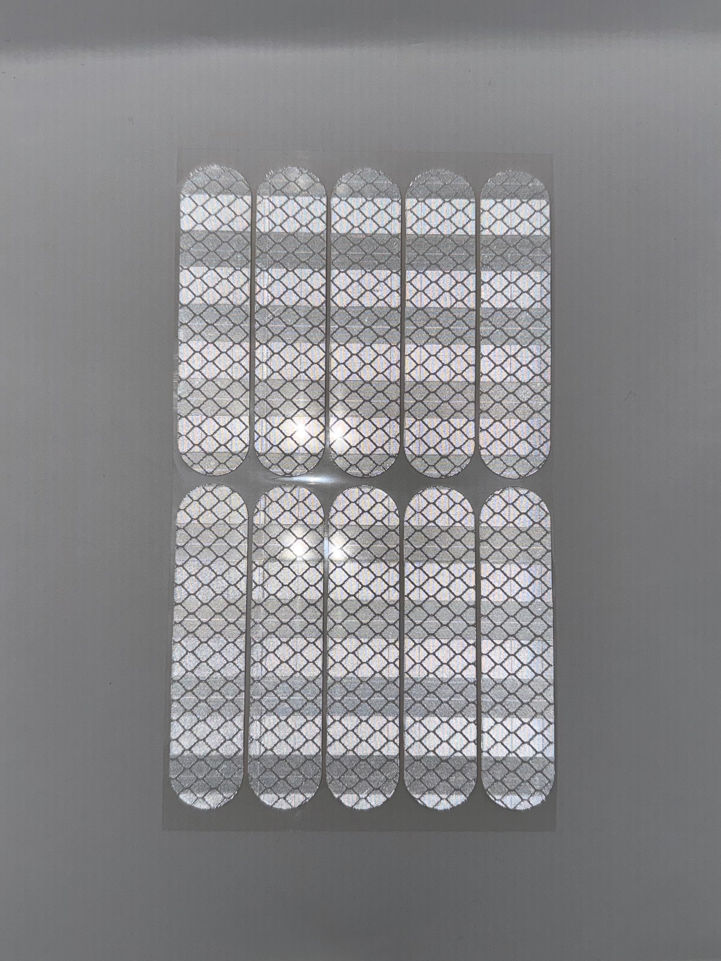 Reflektierende Aufkleber, silber, 8x1.8cm (10stk)