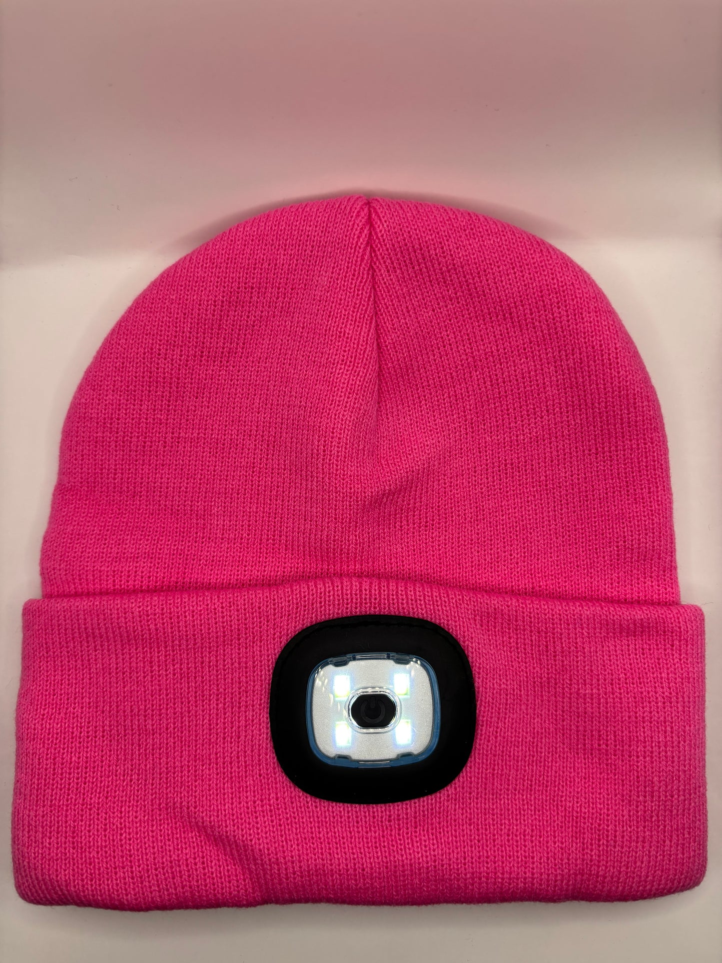 Beanie-Mütze mit LED-Licht, pink, 20 x 21cm (1stk)