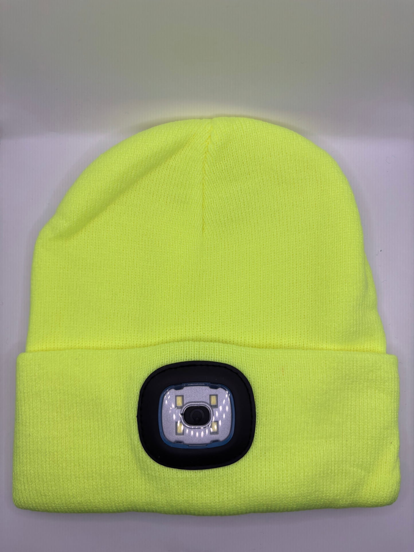 Beanie-Mütze mit LED-Licht, leuchtgelb, 20 x 21cm (1stk)