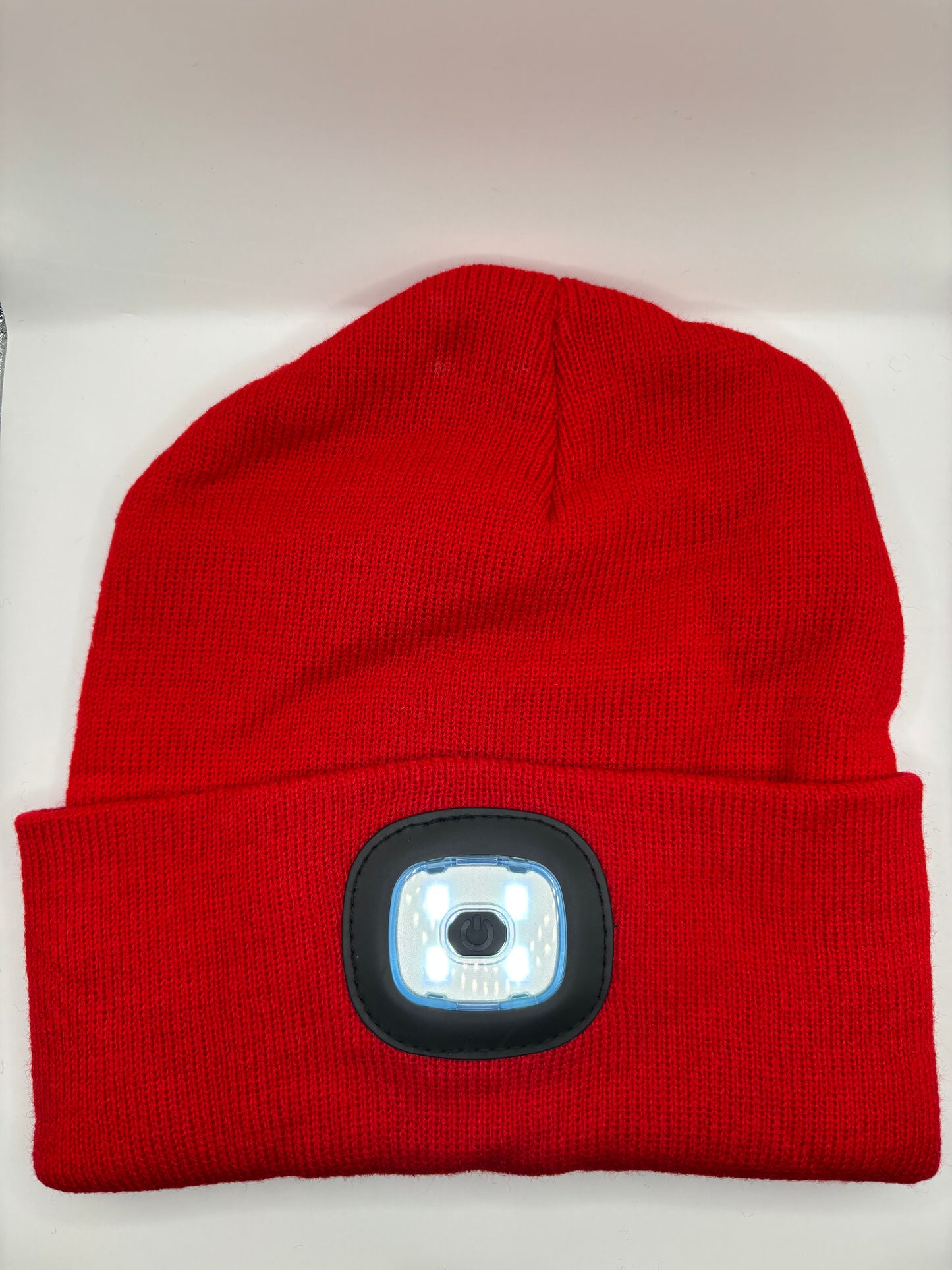 Beanie-Mütze mit LED-Licht, rot, 20 x 21cm (1stk)
