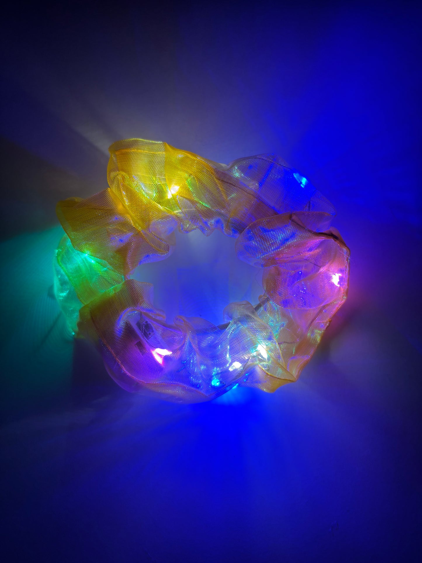 LED-Scrunchie-Haarband, Farbe zufällig, 9x9cm (1stk)