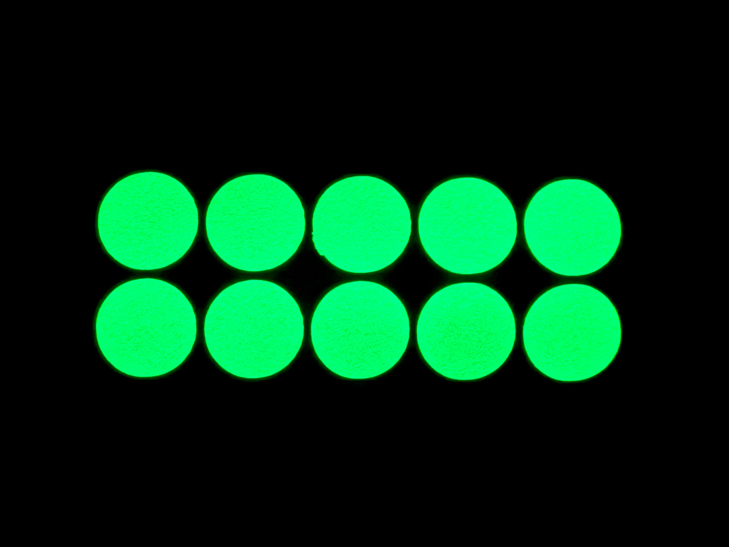 Kleine, leuchtende Punkt-Aufkleber (glow-in-the-dark), 1.5x1.5cm (10stk)
