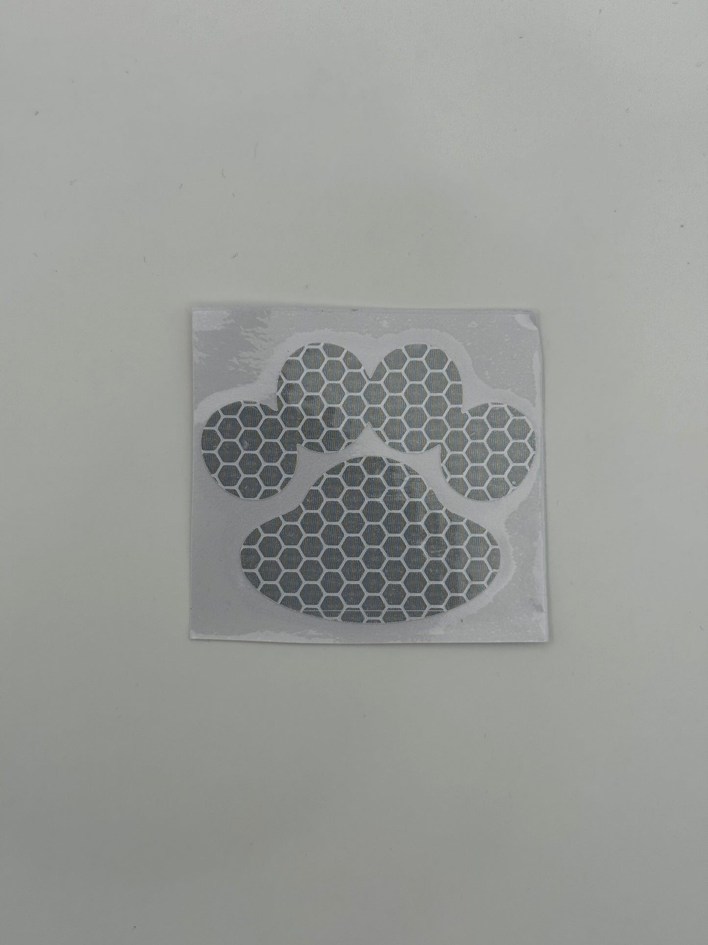 Reflektierende Hundepfoten-Aufkleber in silber, 5x6cm (1stk)