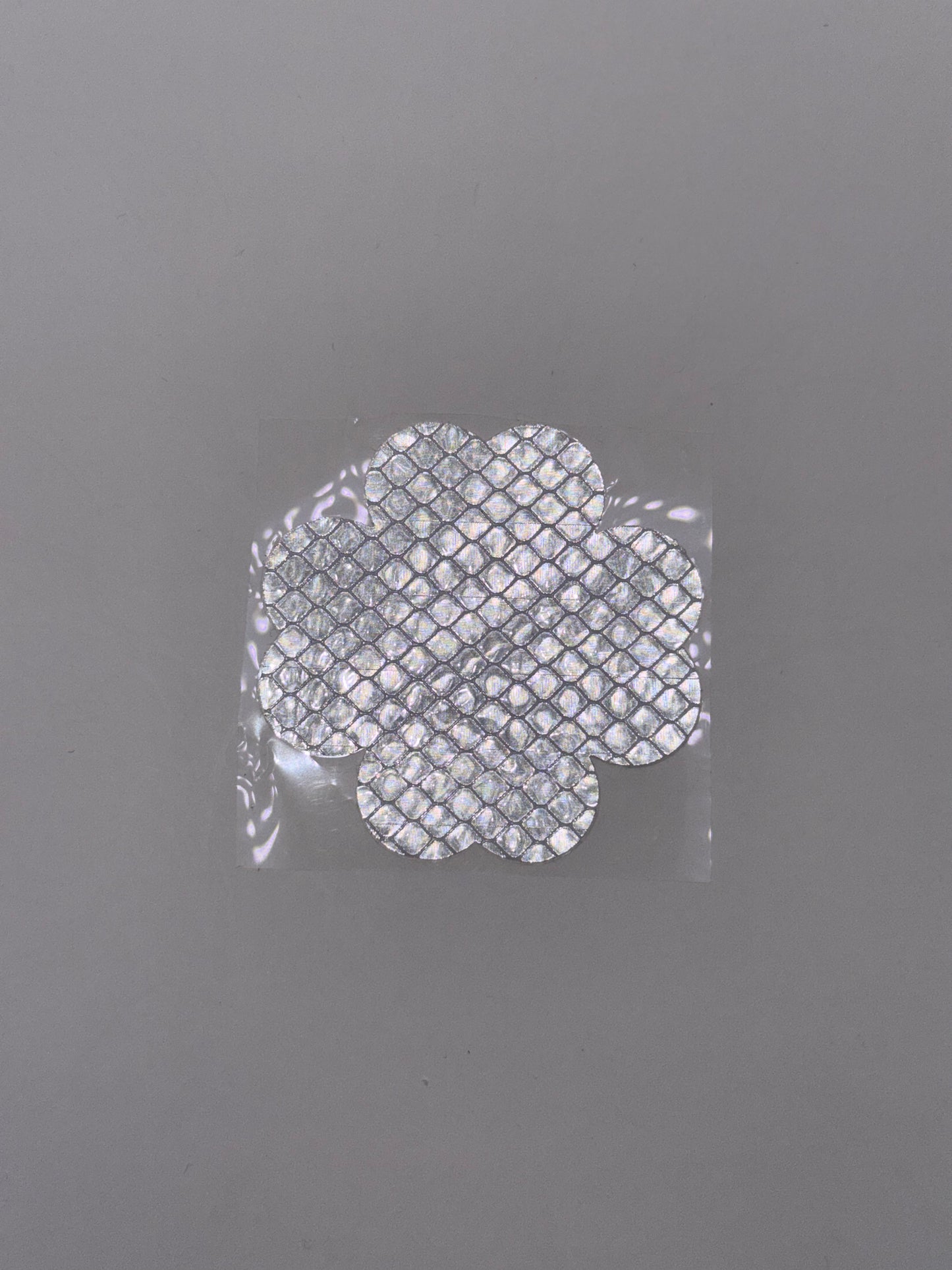 Reflektierende Kleeblatt-Aufkleber in silber, 5.8cm x 5.8cm (1stk)