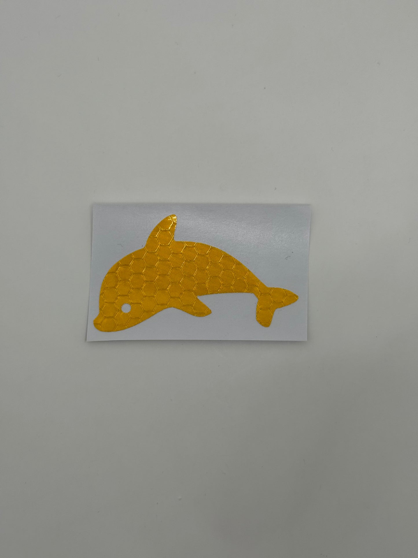 Reflektierender Delfin-Aufkleber in orange, 6cm x 3.5cm (1stk)