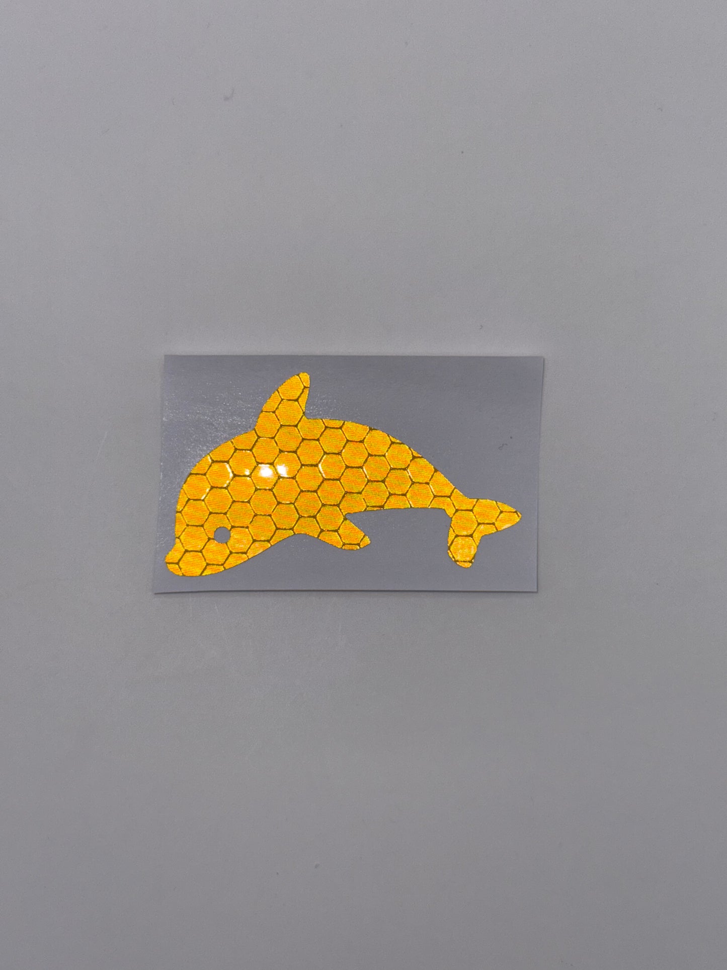 Reflektierender Delfin-Aufkleber in orange, 6cm x 3.5cm (1stk)