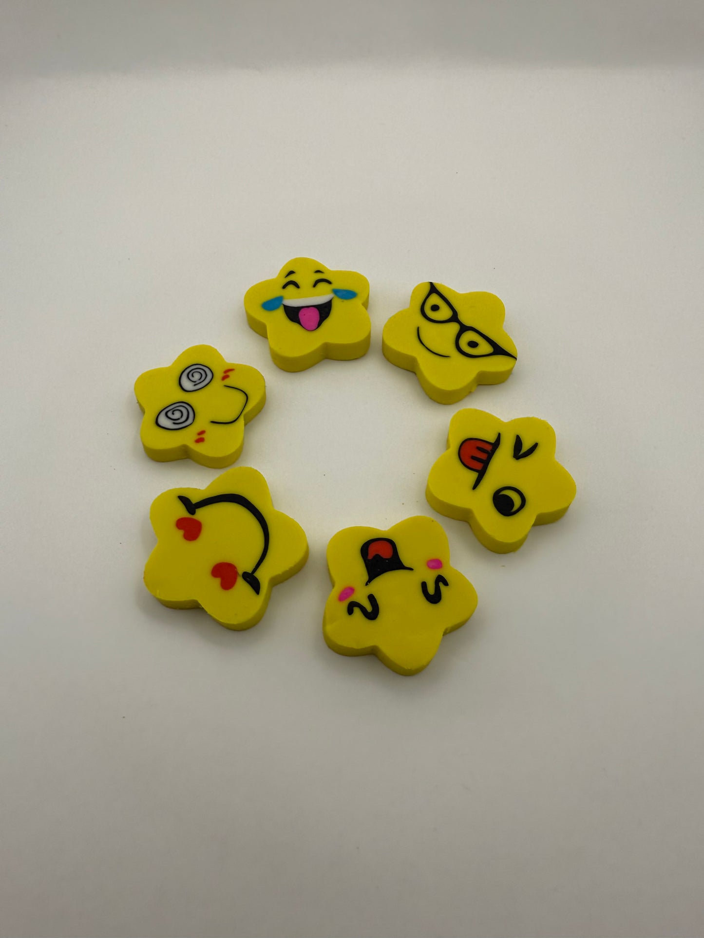 Smiley-Radiergummi, 3x3cm (6stk)