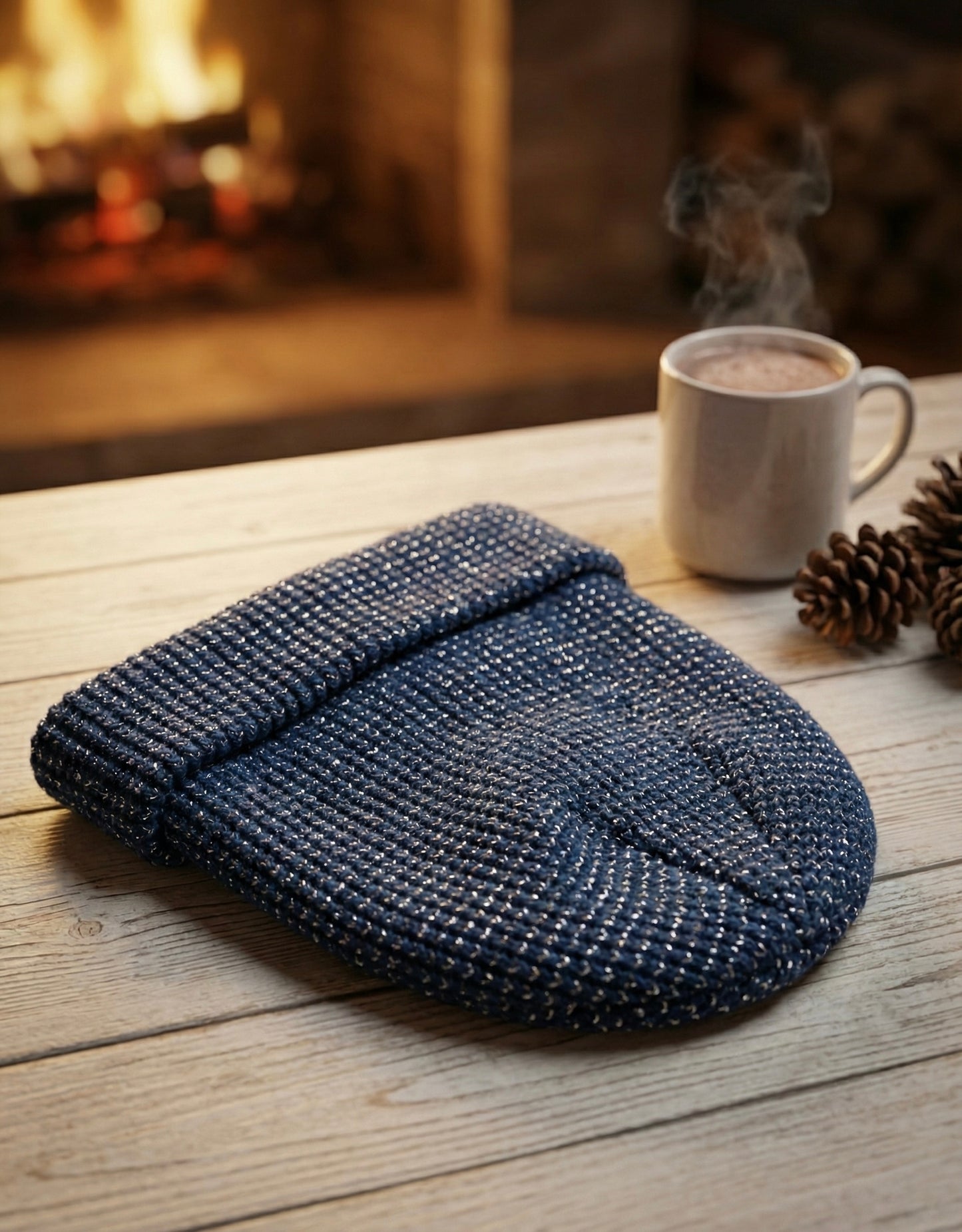 Reflektierende Mütze, dunkelblau (One-Size, 22 x 20cm, 1 Stk)