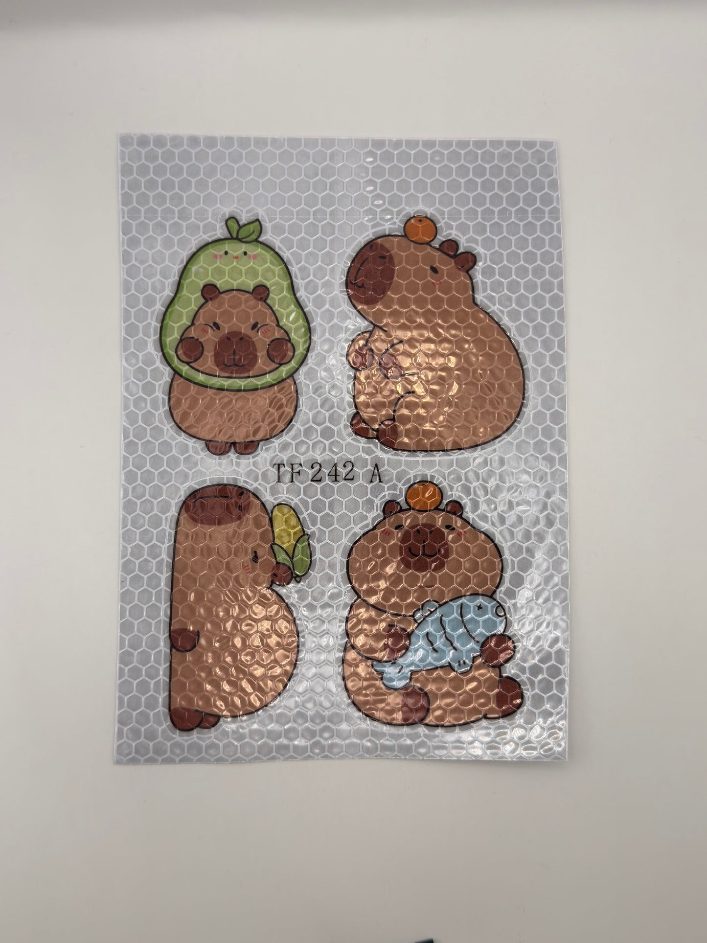 Capybara Reflektor-Sticker, ca. 6x 5cm im 4er Set