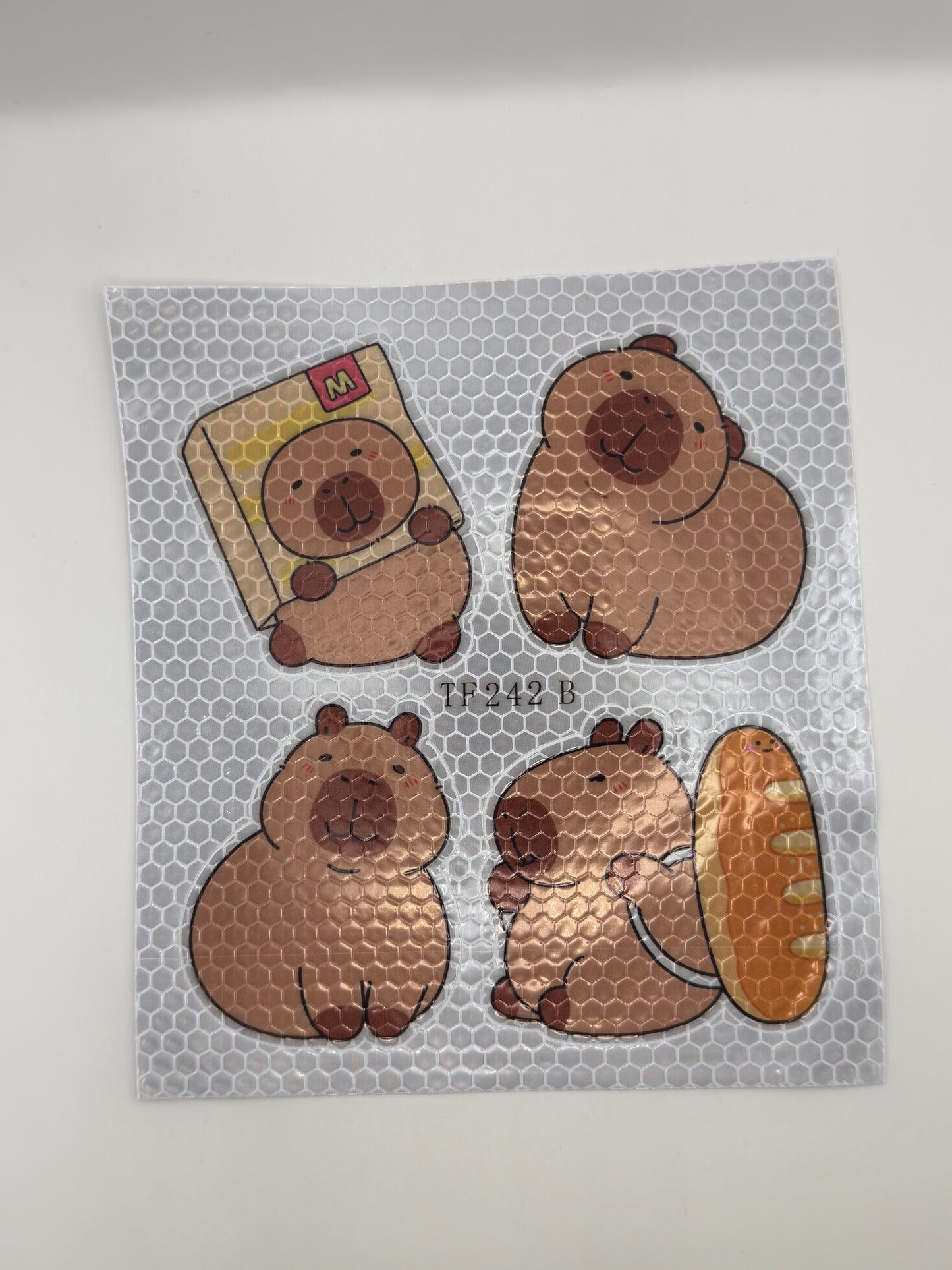 Capybara Reflektor-Sticker, ca. 6x 4.5cm im 4er Set