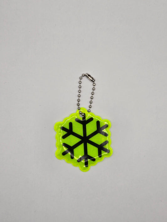 Reflektierender Schneeflocken-Anhänger in Leuchtgelb, 4.5cm 4.5cm (1stk)