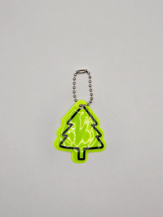 Reflektierender Tannenbaum-Anhänger in Leuchtgelb, 5cm 4cm (1stk)