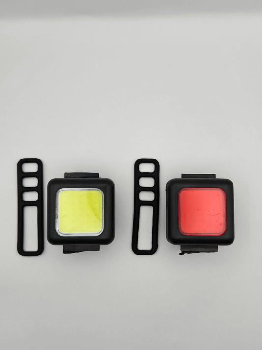 LED-Velolicht-Set, Front- & Rücklicht, 3.8 x 3.8cm