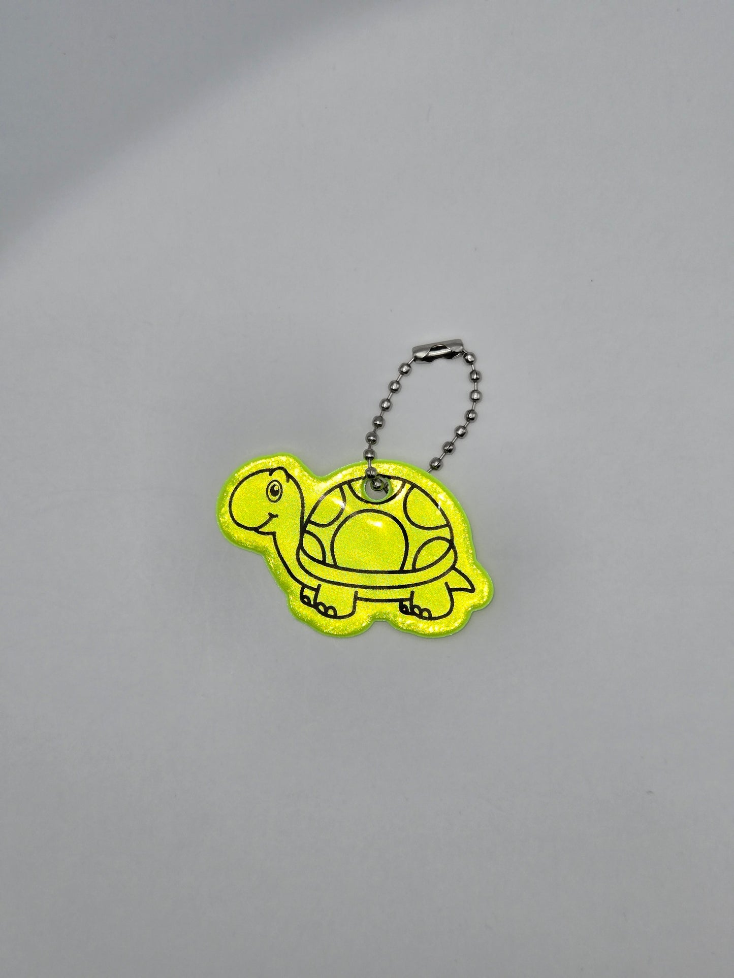 Reflektierender Schildkröten-Anhänger, leuchtgelb, 5 x 3.2cm (1 Stk)