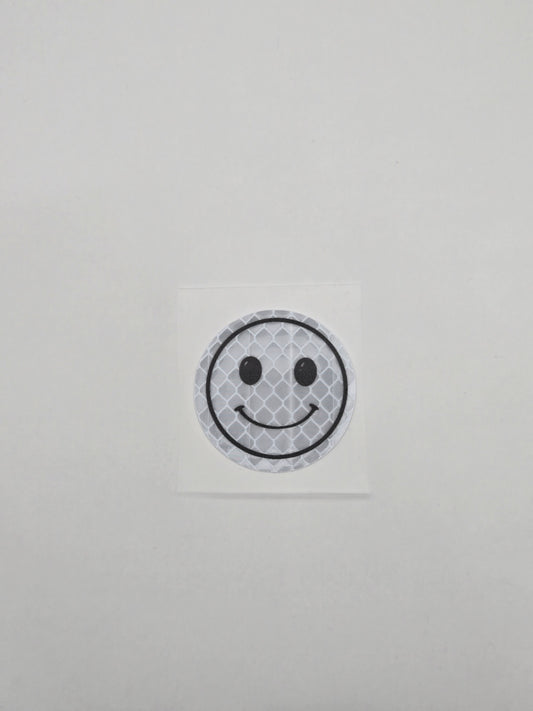 Smiley Reflektor-Sticker in silber (4 x 4cm, 1 Stk)