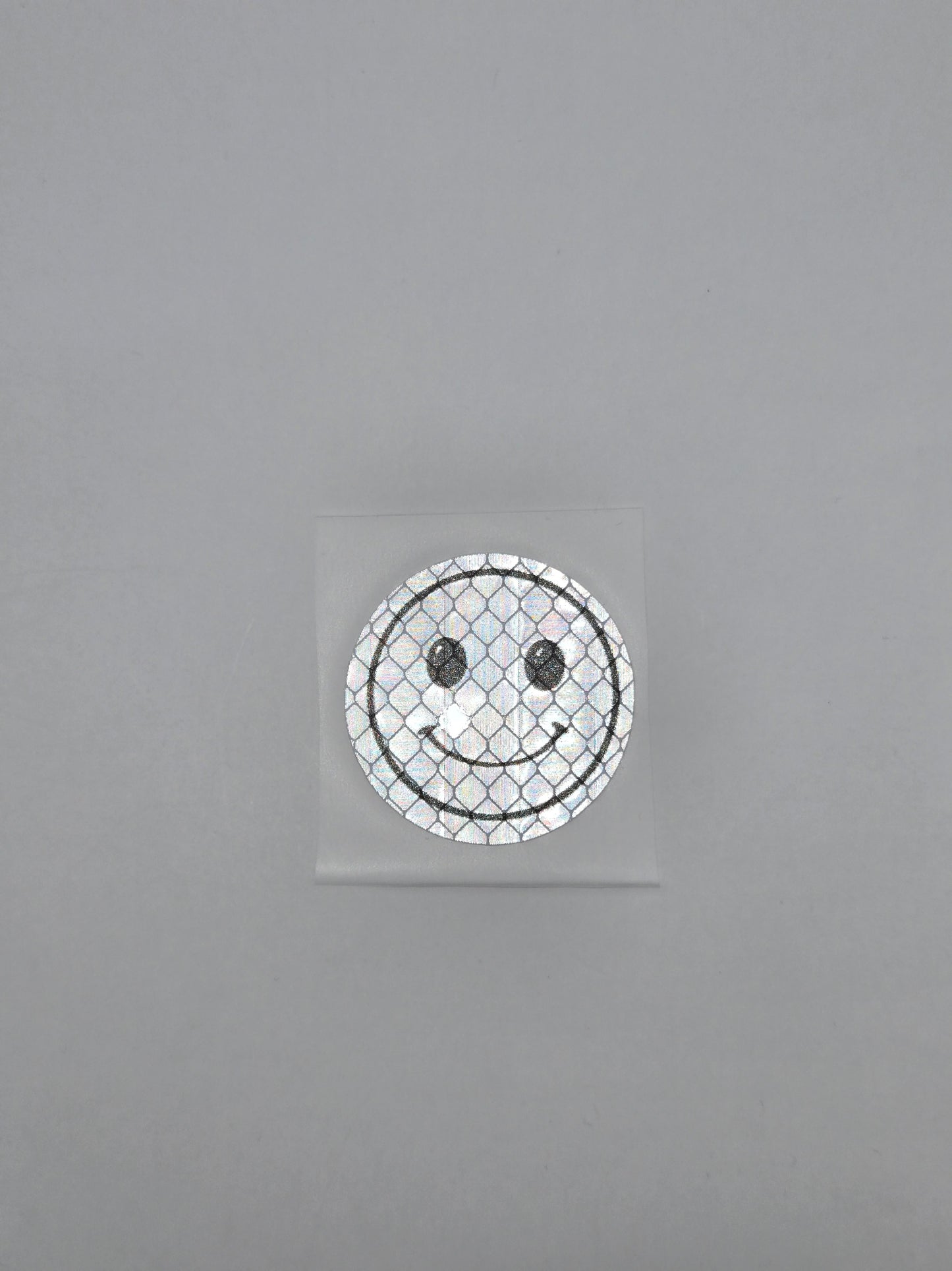 Smiley Reflektor-Sticker in silber (4 x 4cm, 1 Stk)