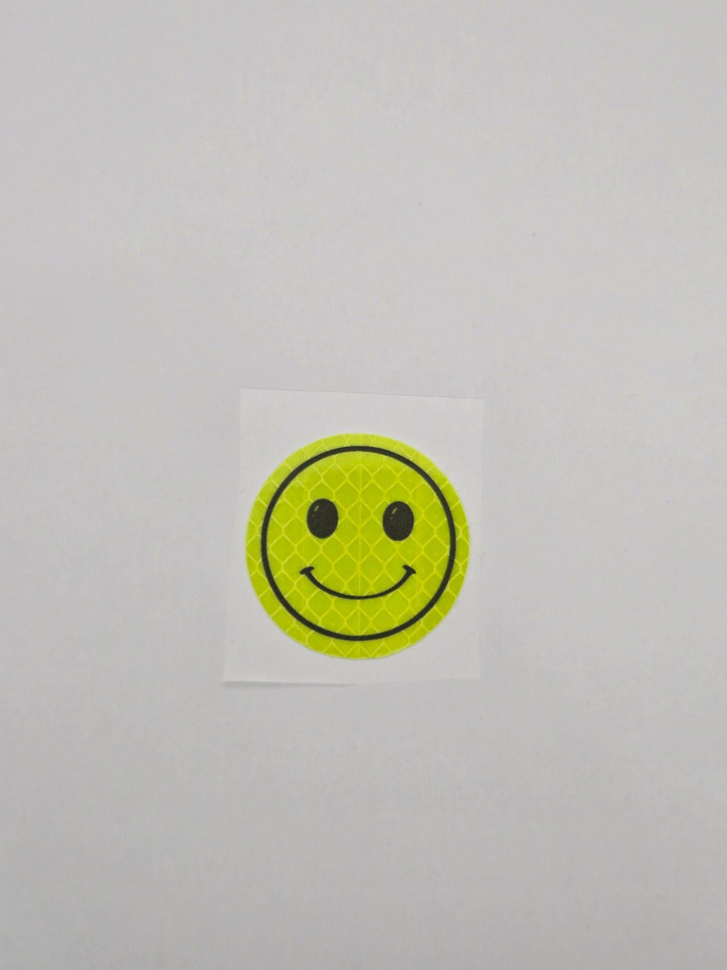 Smiley Reflektor-Sticker in Leuchtgelb (4 x 4cm, 1Stk)