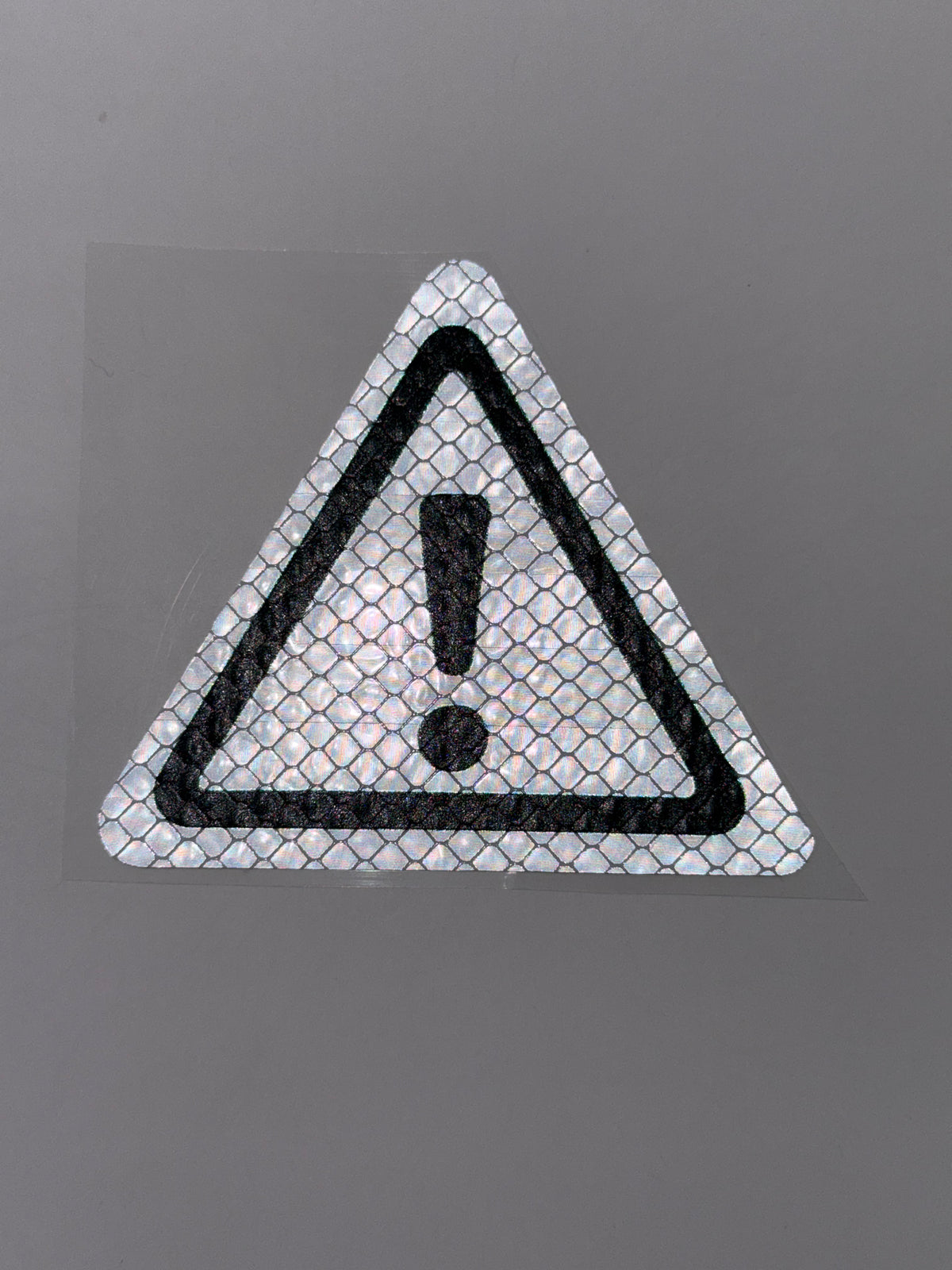 Reflektierender Warnzeichen-Aufkleber mit Ausrufezeichen, silber, 11cm x 9.5cm (1stk)