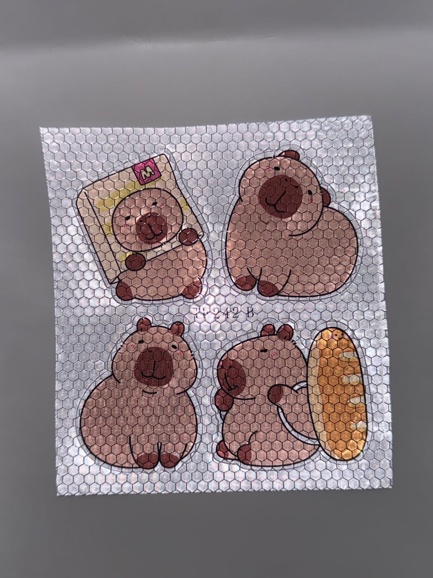 Capybara Reflektor-Sticker, ca. 6x 4.5cm im 4er Set