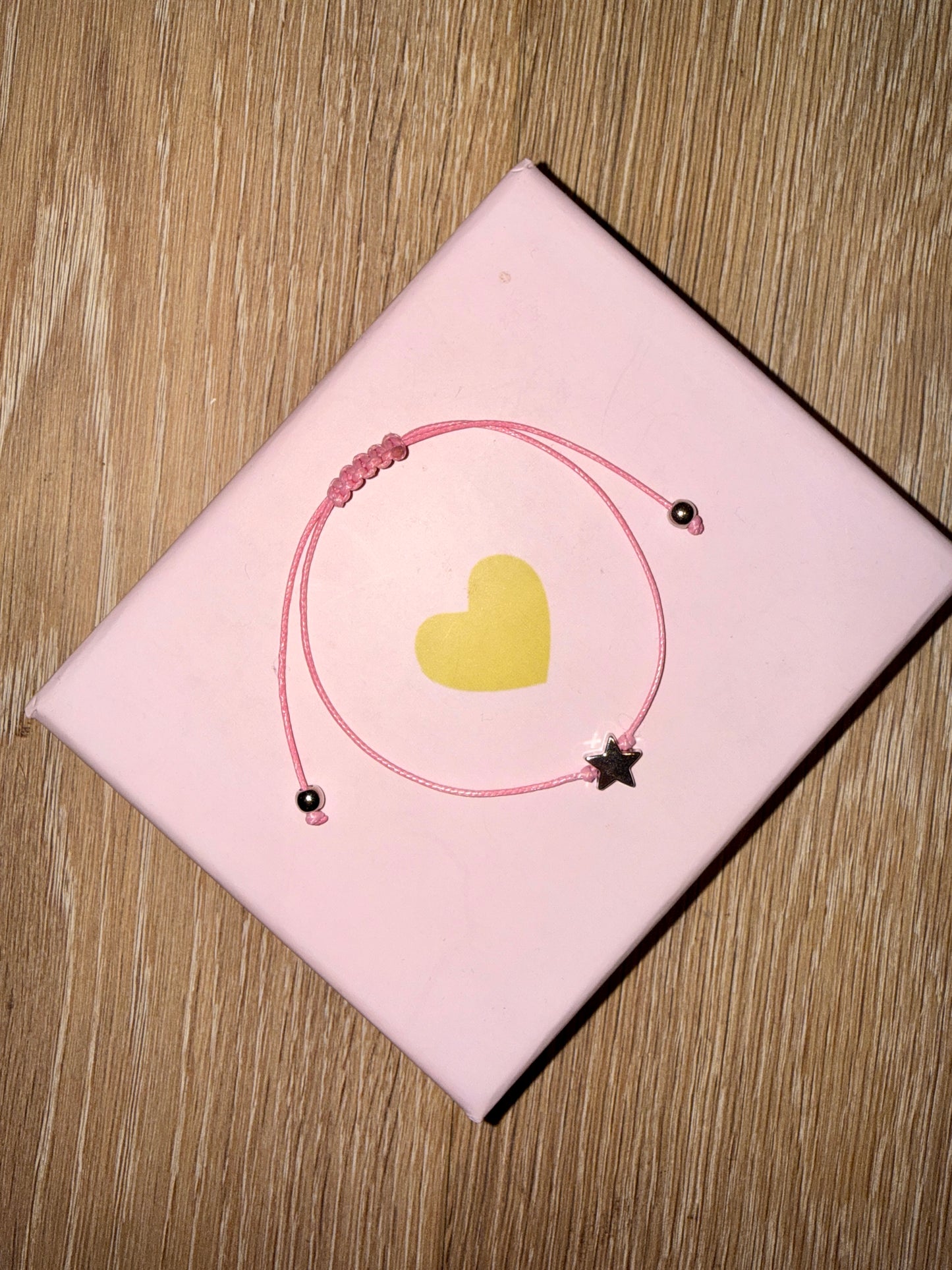 Armband mit Stern, rosa/silber, grössenverstellbar