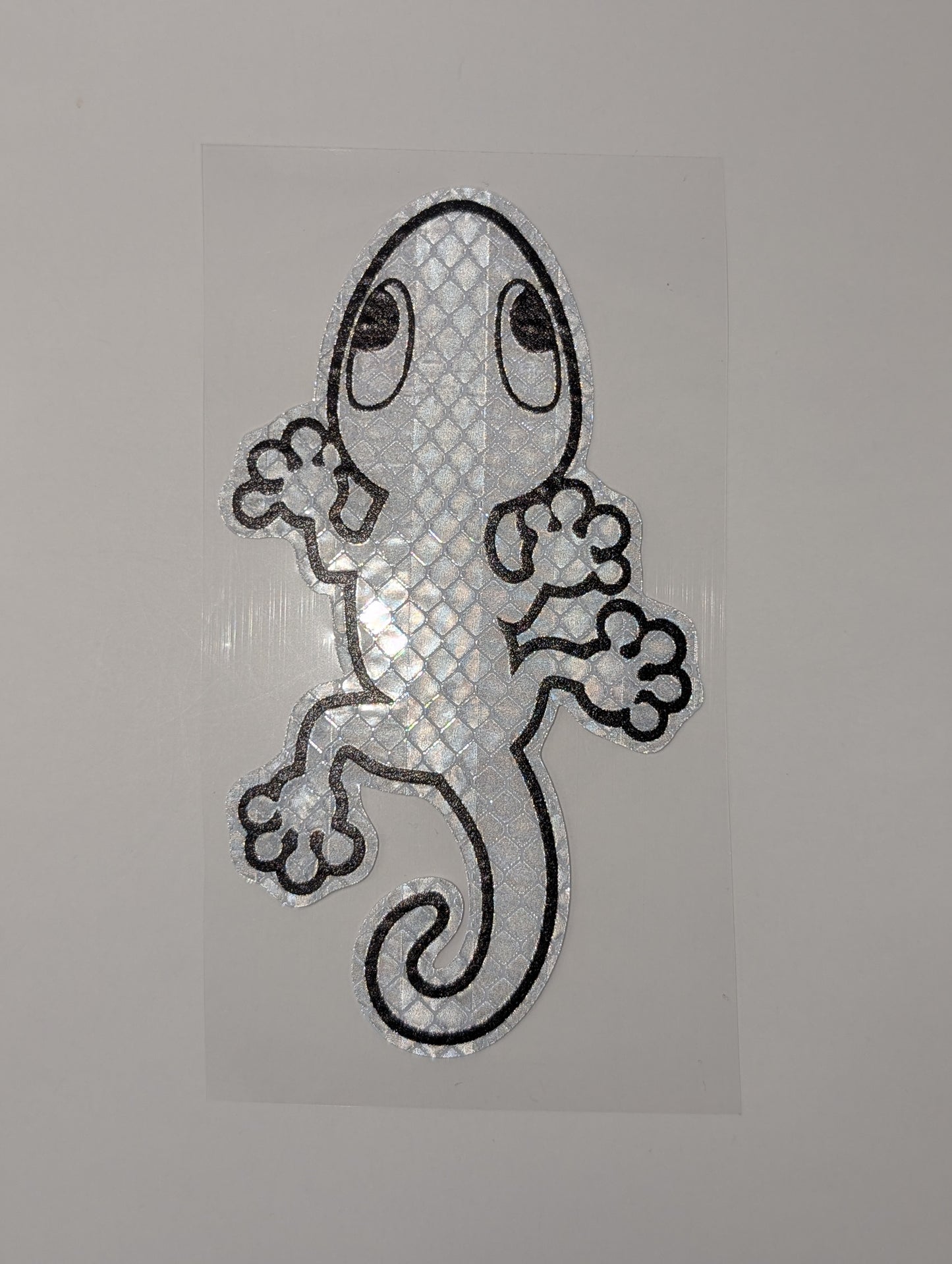 Reflektierender Gecko-Sticker in Silber, 6.8 x 12 cm (1 Stk.)