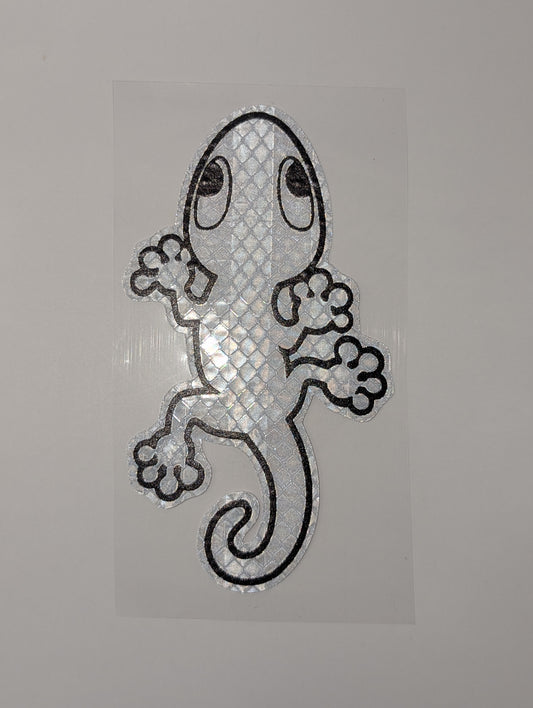 Reflektierender Gecko-Sticker in Silber, 6.8 x 12 cm (1 Stk.)