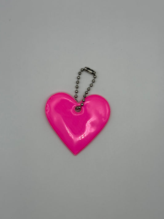 Reflektierender Herz-Anhänger, pink, 6.5x5.5cm (1stk)