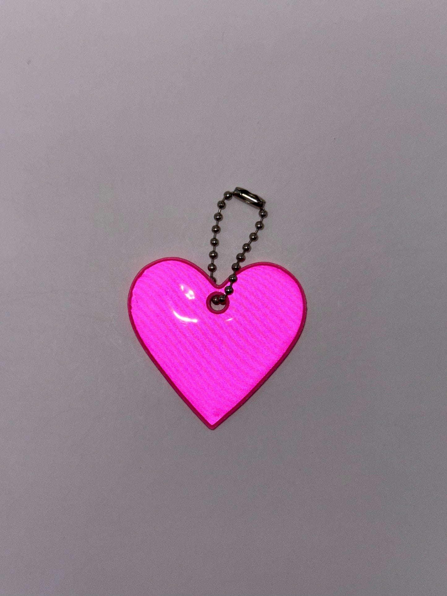 Reflektierender Herz-Anhänger, pink, 6.5x5.5cm (1stk)