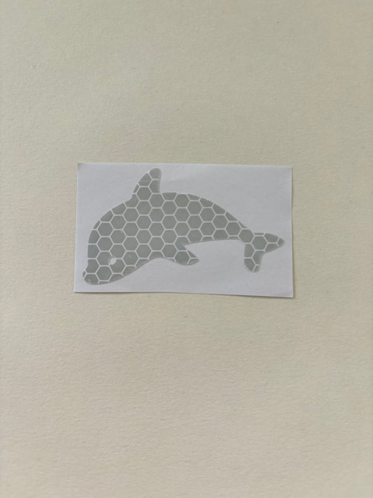 Reflektierende Delfin-Aufkleber, Silber, 6cm x 3.5cm(1stk)