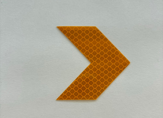 Reflektierende Pfeil-Aufkleber in orange, 6cm x 6cm (1stk)