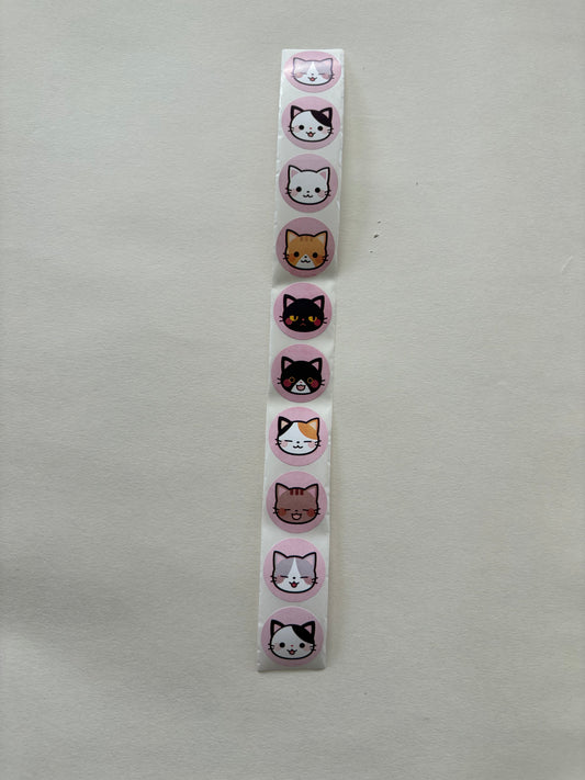 Katzen Sticker, 2.5cm x 2.5cm (10stk)