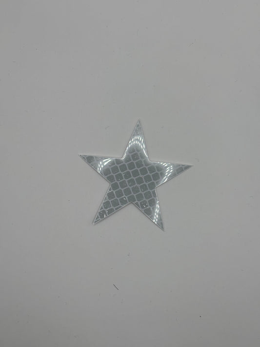 Reflektierende Stern-Aufkleber in silber, 5.3cm x 5.3cm (1stk)