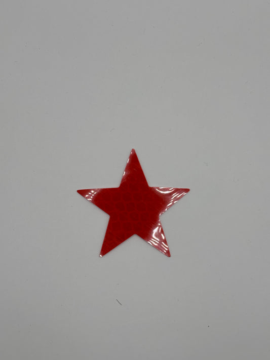 Reflektierende Stern-Aufkleber in rot, 5.3cm x 5.3cm (1stk)