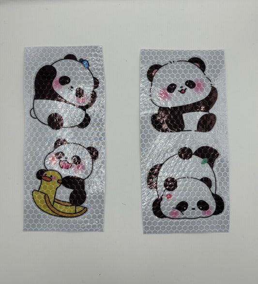 Panda Reflektor-Sticker, 6cm x 6cm (2stk)