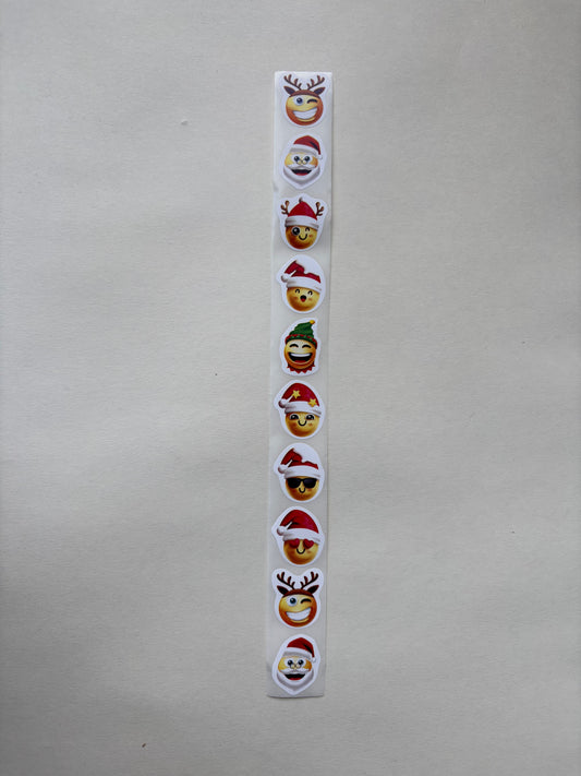 Weihnachts-Sticker mit Smileys, verschiedenfarbig, 2.5cm (10stk)