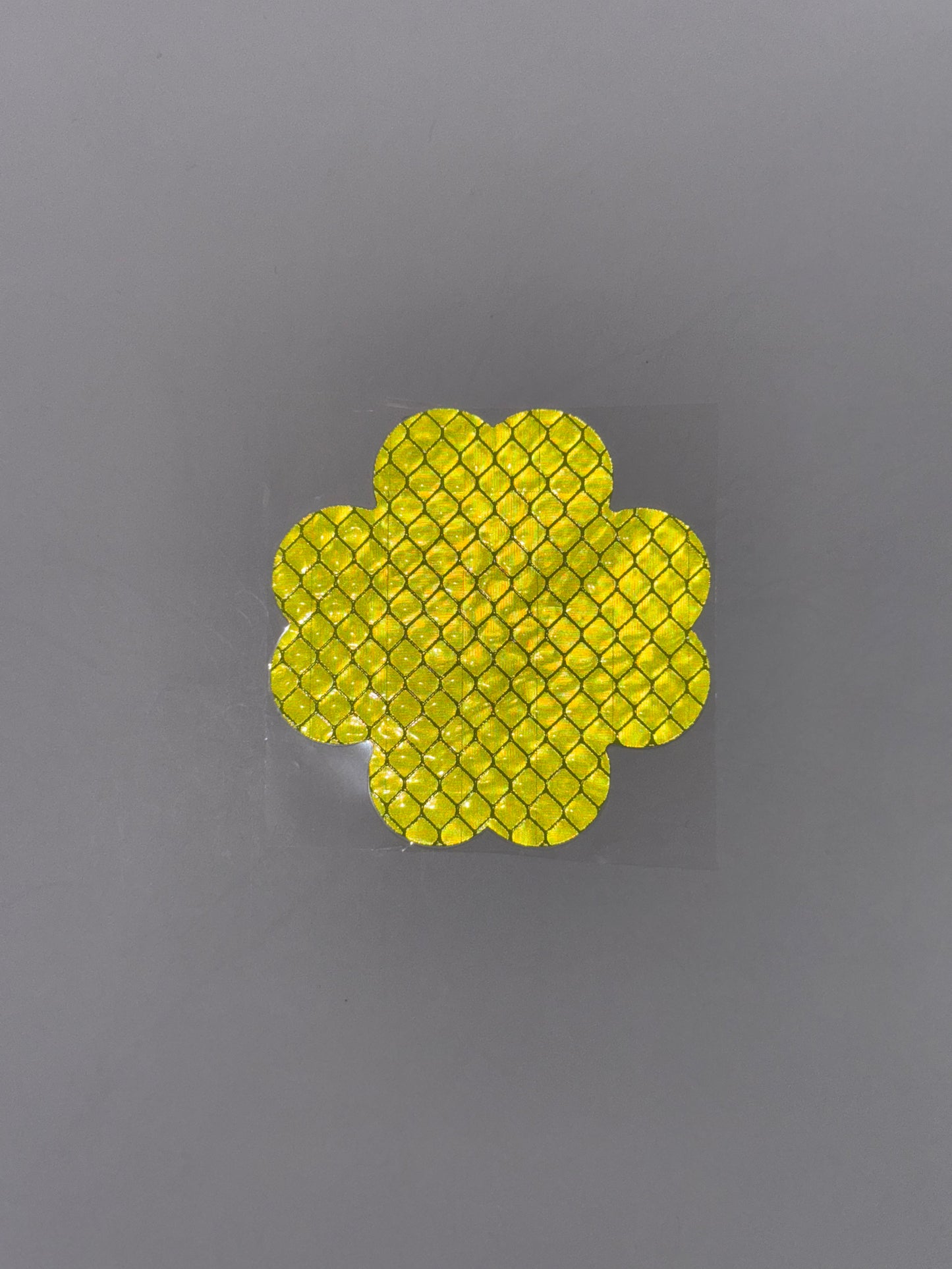 Reflektierende Kleeblatt-Aufkleber in leuchtgrün, 5.8cm x 5.8cm (1stk)