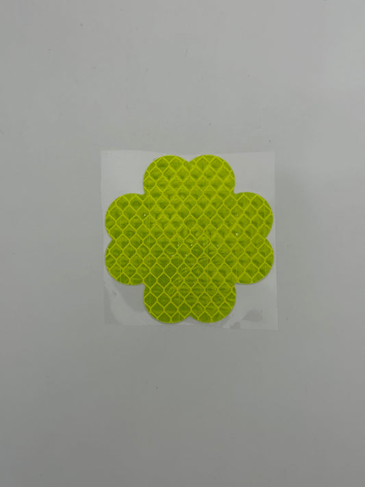 Reflektierende Kleeblatt-Aufkleber in leuchtgrün, 5.8cm x 5.8cm (1stk)