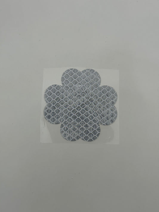 Reflektierende Kleeblatt-Aufkleber in silber, 5.8cm x 5.8cm (1stk)