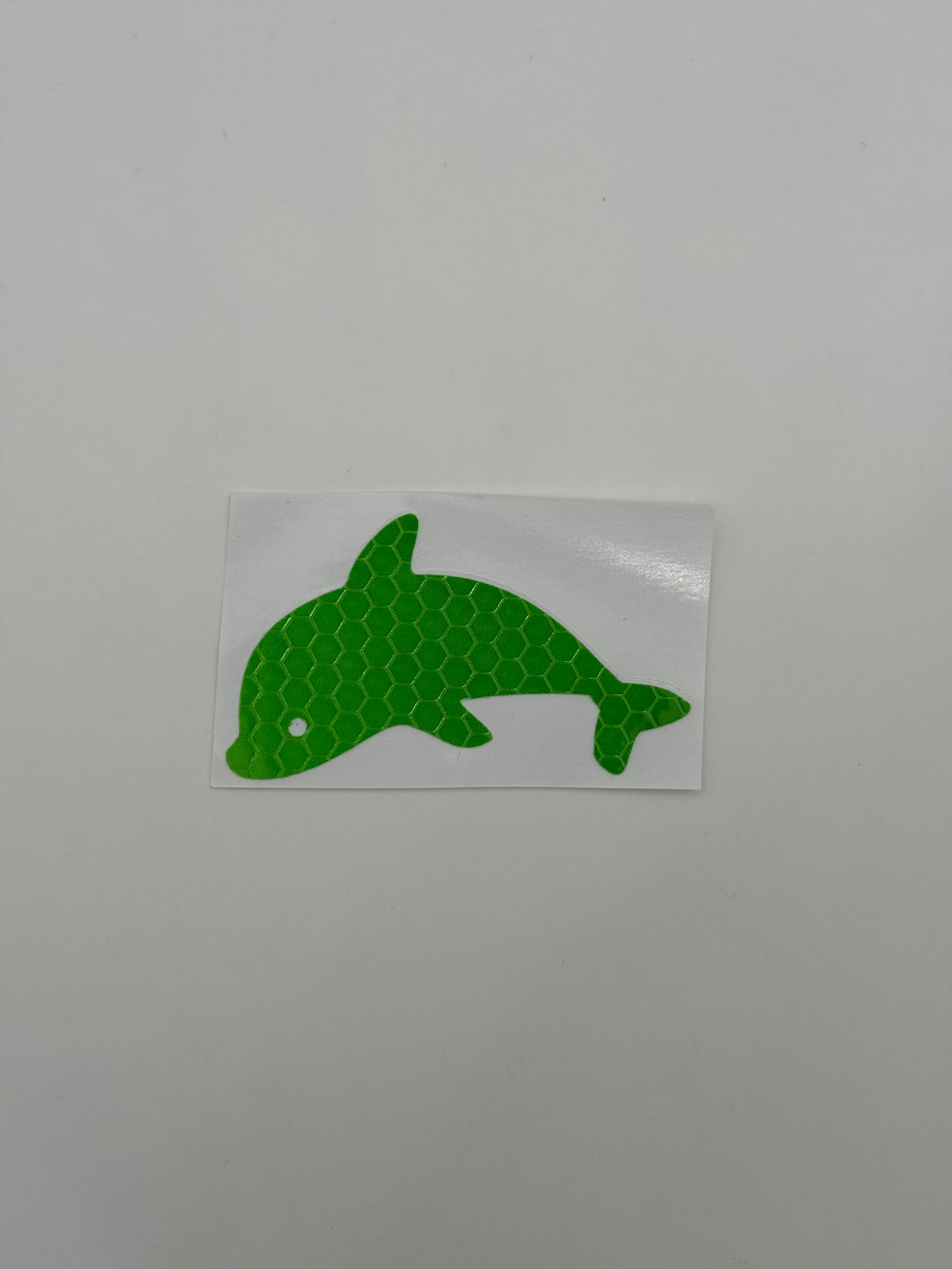 Reflektierender Delfin-Aufkleber in grün, 6cm x 3.5cm (1stk)