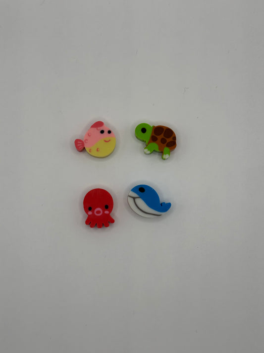 Meerestier-Radiergummi, ca. 1.4 cm (Set von 4stk)