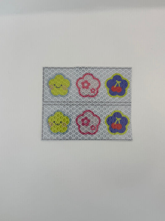 Reflektierende Blumen-Aufkleber, verschiedenfarbig, 3.2 x 3.2cm (2stk)