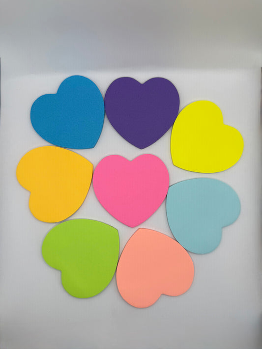 Lustige Herz-Haftnotizen, Farben zufällig, 7x7cm (2 Blöcke)