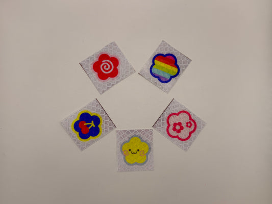 Reflektierende Blumen-Aufkleber, verschiedenfarbig, 3.2 x 3.2cm (5stk)