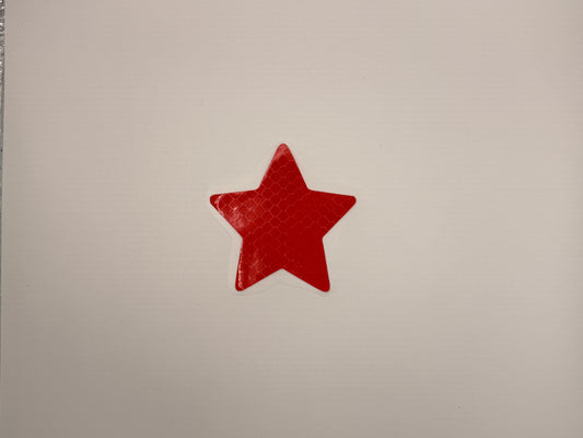 Reflektierender Stern-Aufkleber in rot, 6 x 6cm (1stk)