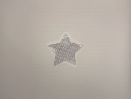 Reflektierender Stern-Aufkleber in silber, 6 x 6cm (1stk)