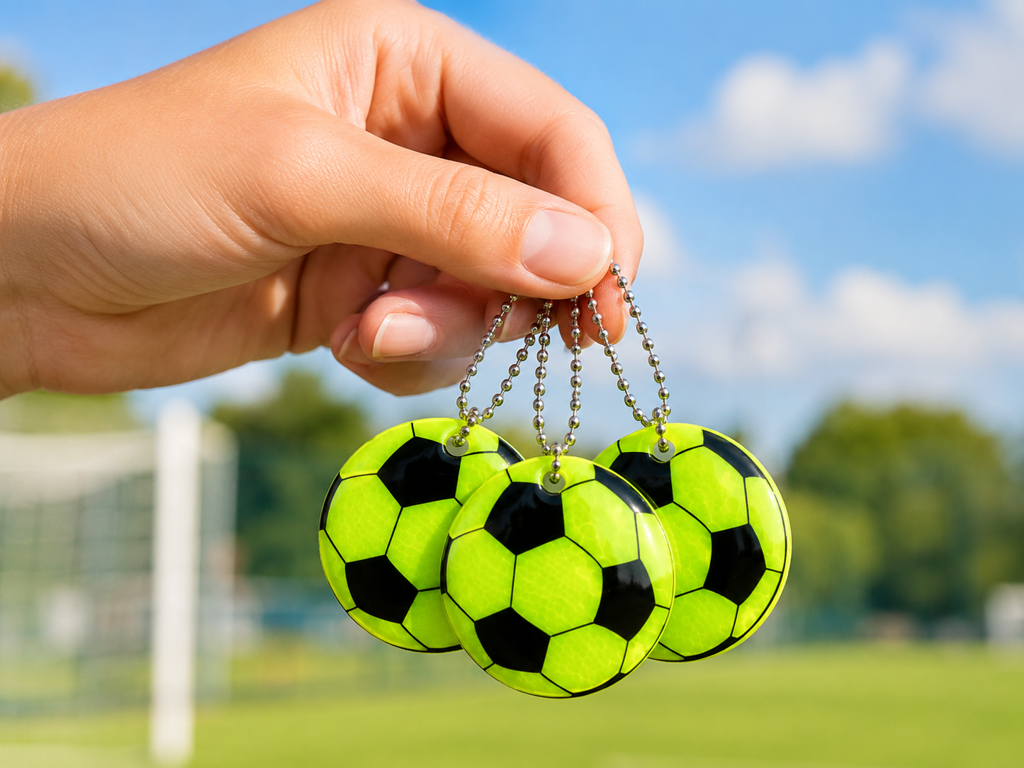 Reflektierender Fussball-Anhänger, 5 x 5cm (1stk)